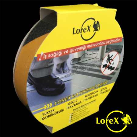 LOREX LR-KYB403 желто-черная противоскользящая лента 25 мм 10 м